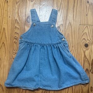 Charming Blue Denim Kids Overall Dress